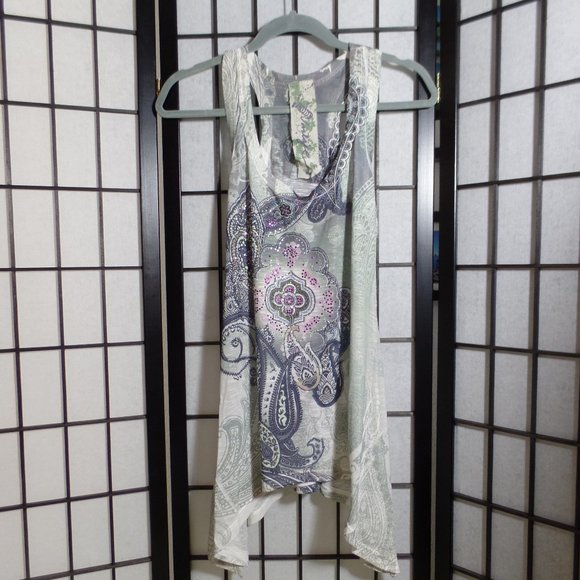 NWOT Code Vintage Handkerchief Hem Racerback Tank - Picture 1 of 9
